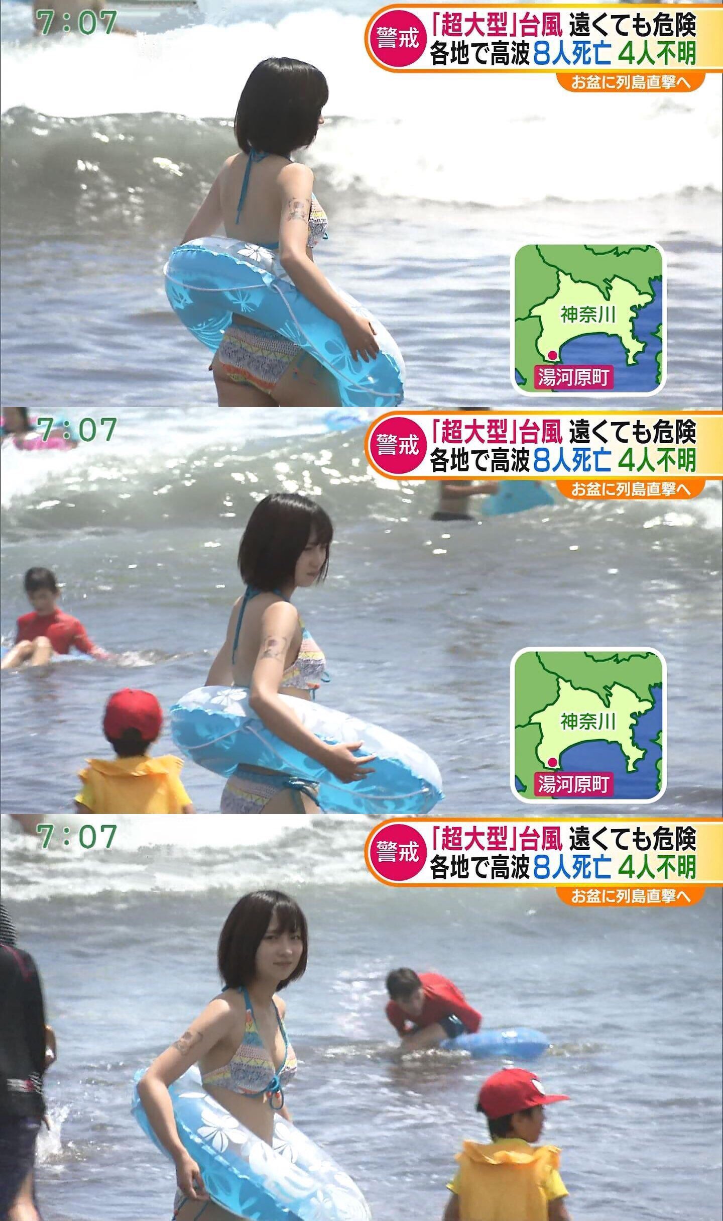 【画像】ニュースで陰好みのビキニ女子ｗｗｗ