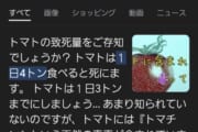 【悲報】トマトから人体に有害な毒物が検出される、致死量は一日にトマト４トン