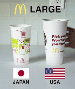 アメリカサイズの食べ物って体に悪そうだよね
